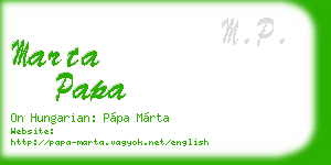 marta papa business card
