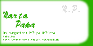 marta papa business card